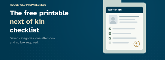 The free printable next of kin checklist: seven categories, one afternoon, and no box required